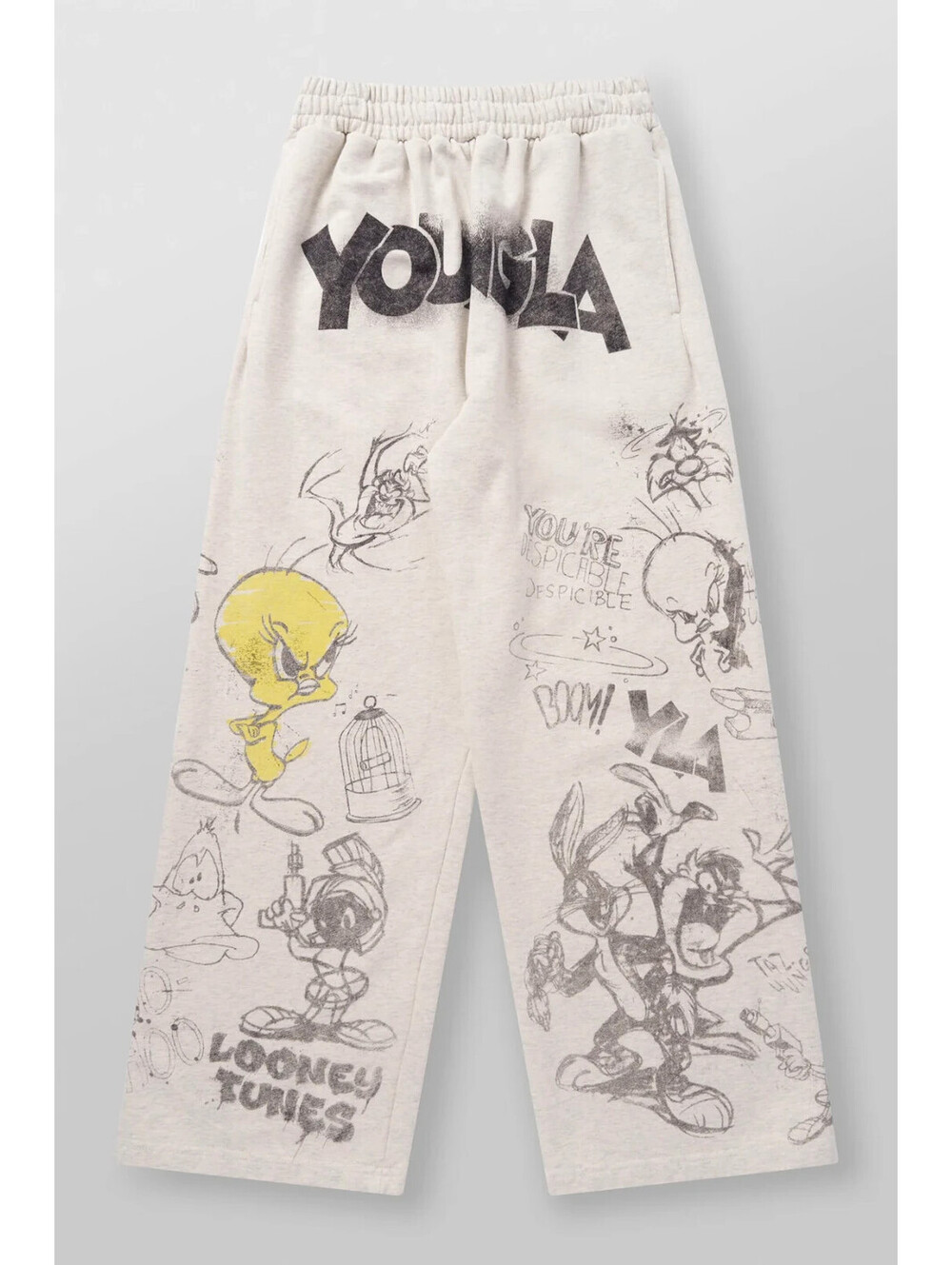 YoungLA- Medium- 2183 - Looney Tunes Squad Sweats- Allover Sketch- SoldOut! - Picture 3 of 5